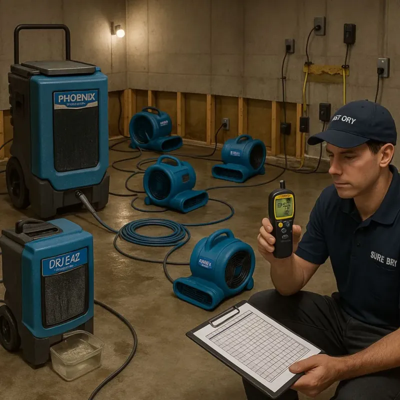 Structural Drying and Dehumidification process in Aplington, IA